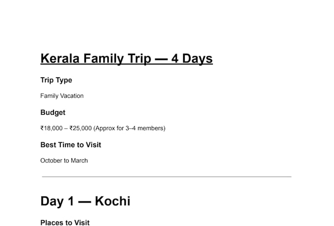 create a custom travel itinerary for your trip